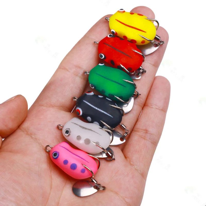 

Набор из 6 светоотражающих микро-приманок Thunder Frog, 3 см, 3,7 г, мягкие приманки-лягушки для ловли серебряного карпа