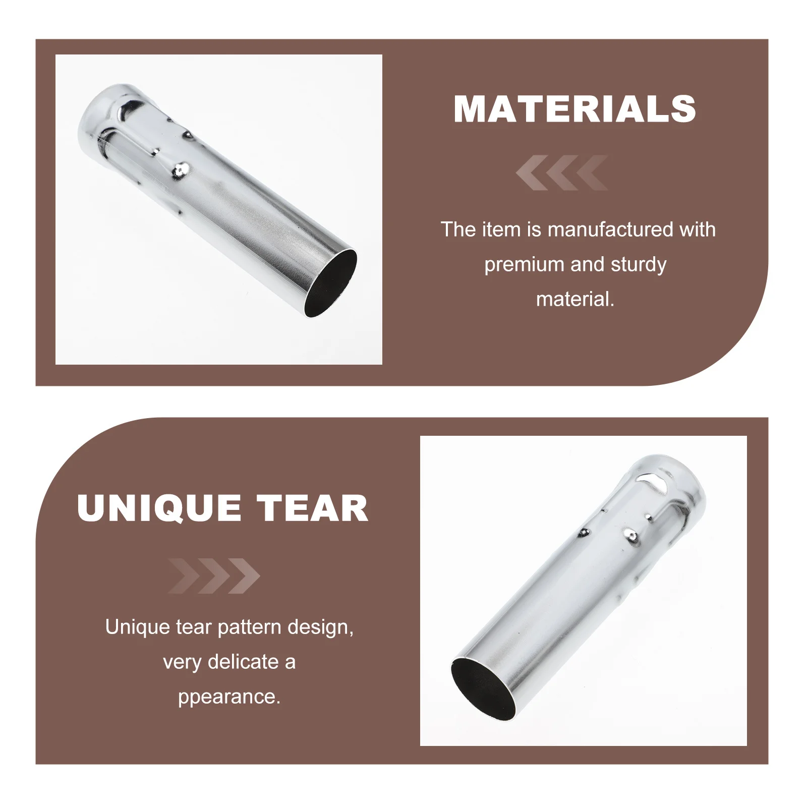 

6pcs Iron Lamp Holder Sleeves Tear Pattern Heat Resistant Chandelier Tube Lighting Accessory Sleeves Bulb Base Cover