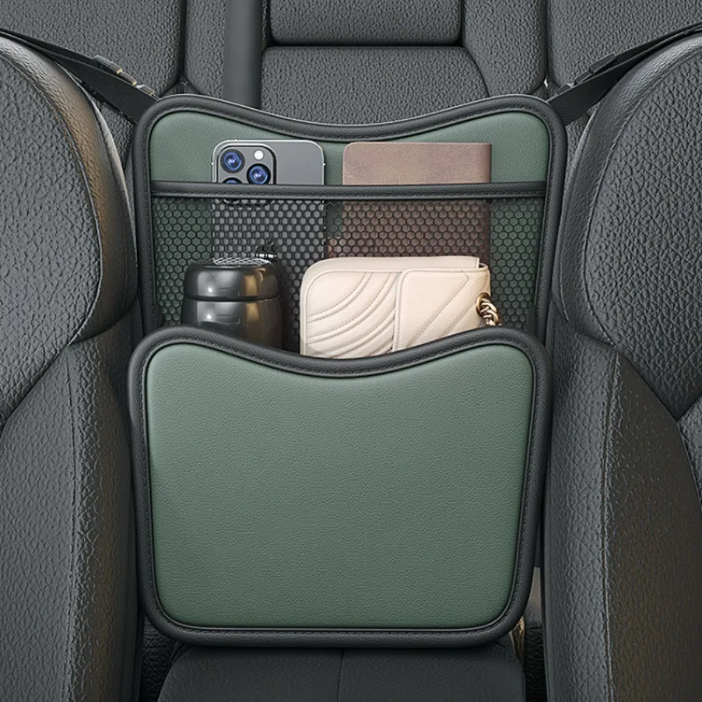 

New front seat car storage hanging universal leather car middle seat storage