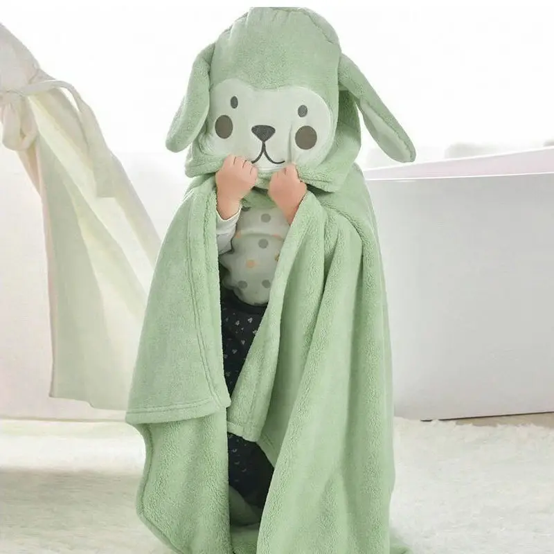 Thickened Bath Towels Cute Children Newborn Baby Super Soft Absorbent Pure Cotton Hooded Cloak Bath Towel Can Be Worn Blanket