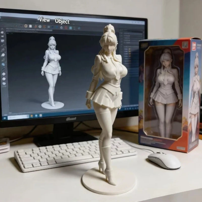 

3D printing pure desire ornament, high ponytail uniform, anime figurine, customized model ornament, creative home Decoration