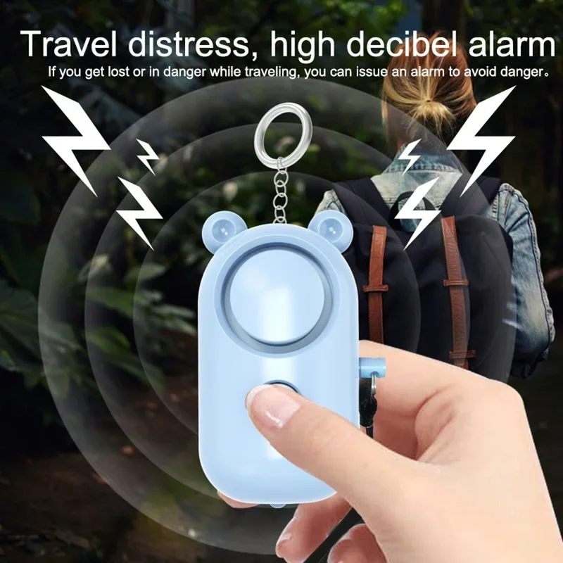 Self Defense Alarm 130 DB Girl Women Security Protect Alert Personal Safety Scream Loud Keychain Emergency Charging Alarms