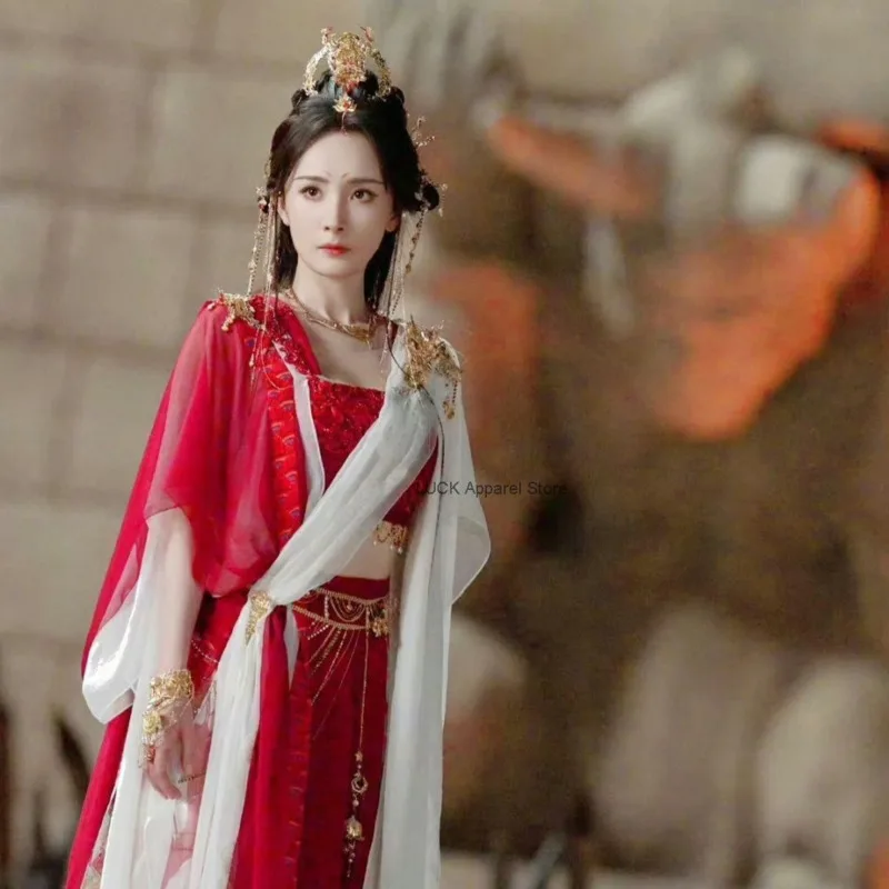 

Fox Fairy Xiao Hong Niang Yang Mi's Same Style Western Regions Flying Sky Spring/Summer Super Immortal Performance Costume