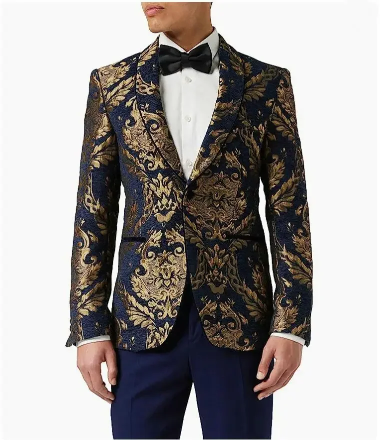 Blazer Floral de 1 pieza para hombre, chaqueta de traje para fiesta de graduación, chaqueta ajustada para esmoquin de boda, chaquetas de traje de moda para uso diario hechas a medida