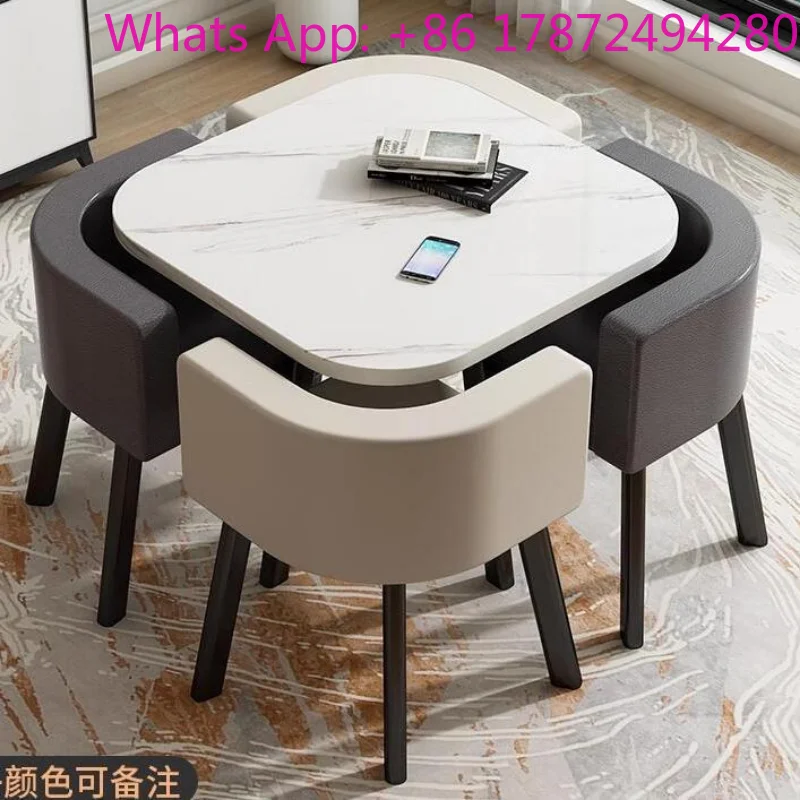Desk and Chair  for 4 People,Casual Negotiation,Small Round Table,Shop Reception