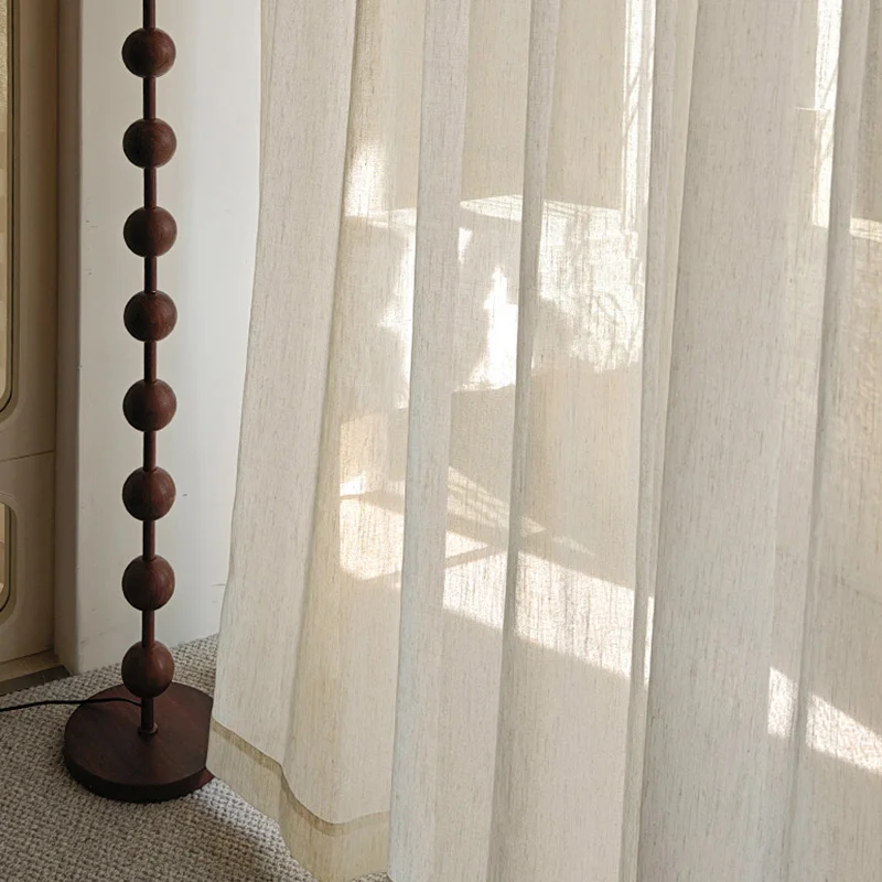 Luxurious Natural Linen Tulle for Window Curtains Shade Drapes Sheer Curtains for Living room Bedroom Home Lounge Blinds