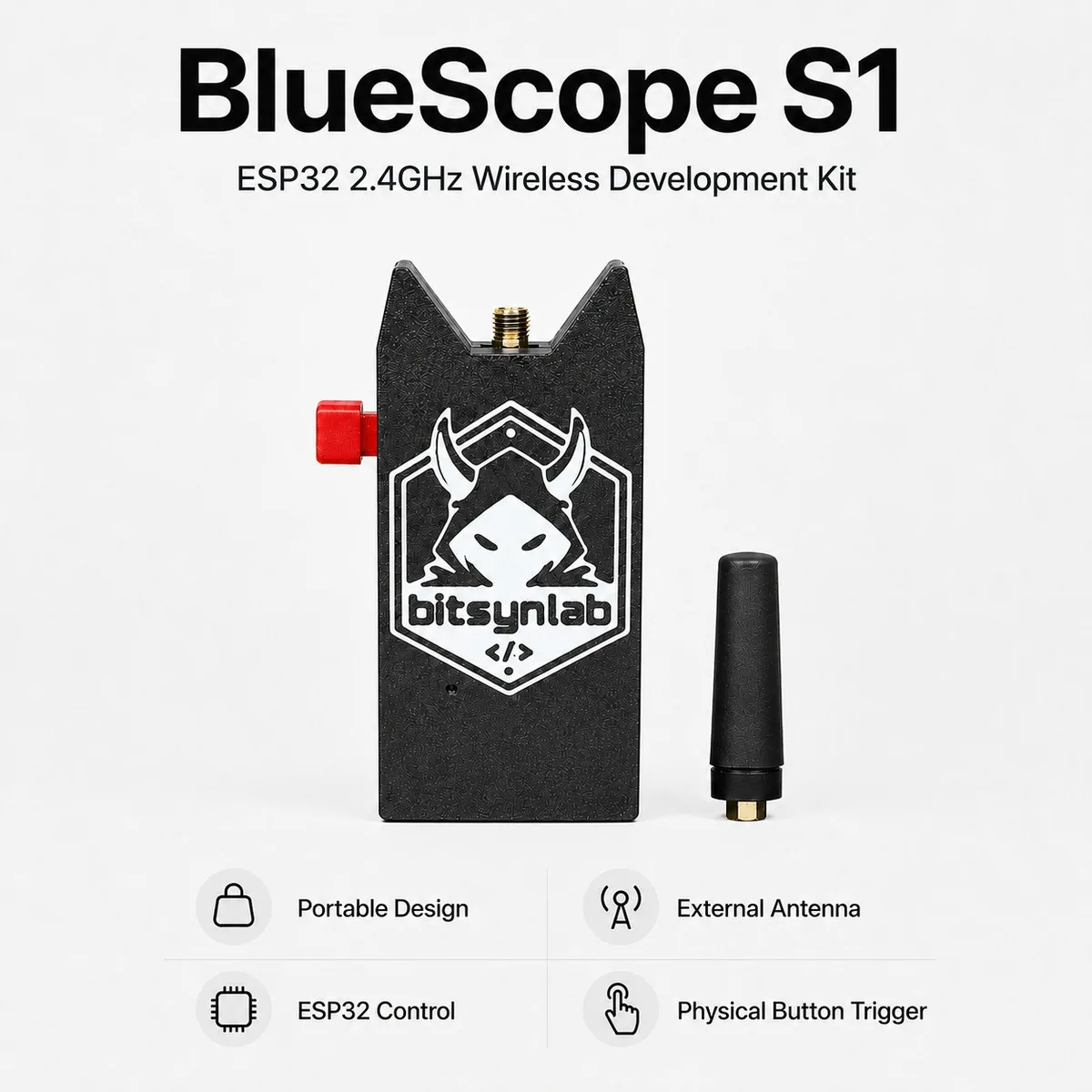 BlueScope S1 ESP32 2.4GHz Wireless Development Kit With External Antenna Portable RF Learning Board For Education