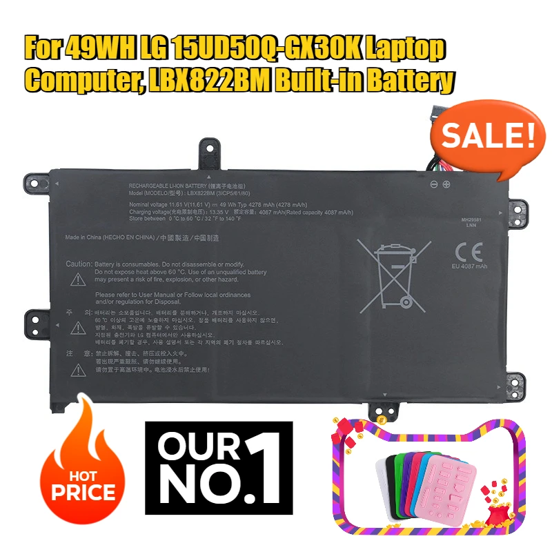 

For 49WH LG 15UD50Q-GX30K Laptop Computer, LBX822BM Built-in Battery