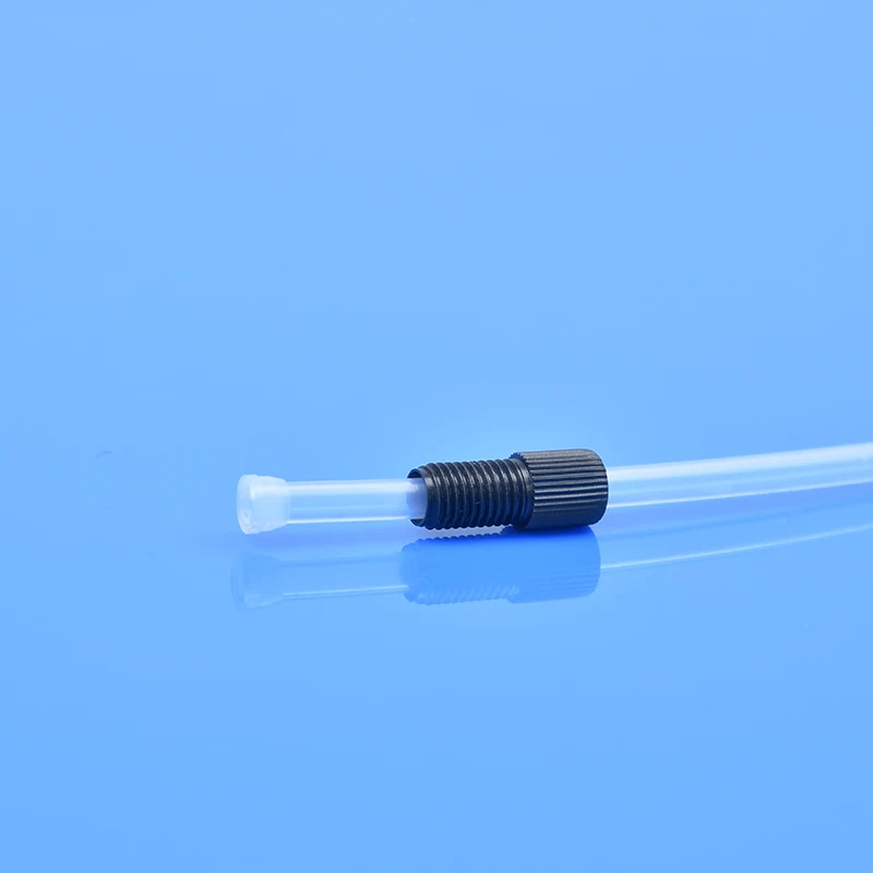 PEEK Flangeless Fitting Large aperture Black Plastic Parts Internal Thread Connector