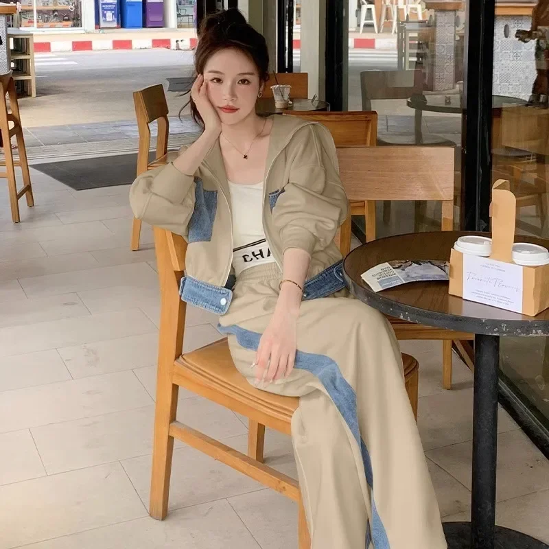 

Women's Hoodie And Pants Motion Set Hooded Cardigan Top Two Piece Set Spring Autumn Korean Women's Fashion Y2k Clothing