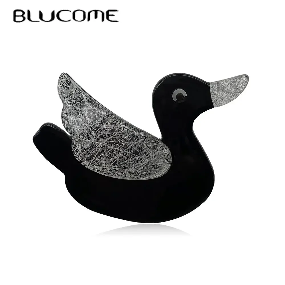 Blucome Handmade Acrylic Safety Pins Custom Funny Animal Duck Hat Brooch Shirt Lapel Bag Cute Badge Cartoon Brooch Jewelry Gift