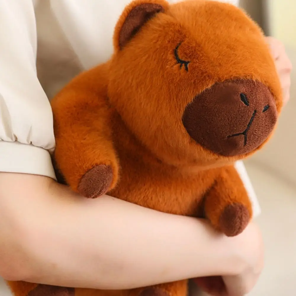 Symulacja ciasta kapibara pluszowa lalka różowa z balonem muzycznym Capibara pluszowe zabawki zwierząt 30cm Capibara Anime puszysta zabawka