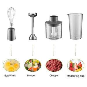Blender Imersi Tangan MIUI 1000W Bertenaga 4-in-1, Mixer Makanan Tongkat Baja Tahan Karat, Gelas Pencampur 700ml, Prosesor 500ml, Pengocok 6 blender makanan penjualan terbaik - №