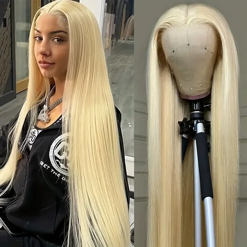 Straight 613 Blonde 13x4 HD Lace Front Wig Human Hair Brazilian Transparent Lace Frontal Wigs For Black Women