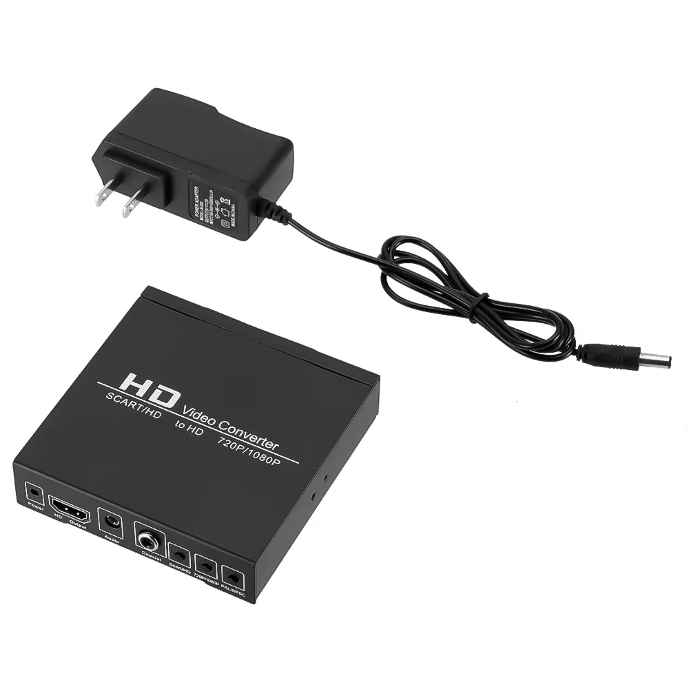 Pełny 1080P cyfrowy SCART HD do konwerter HD wysokiej rozdzielczości konwerter wideo przejściówka Adapter ue/moc US dla HDTV HD