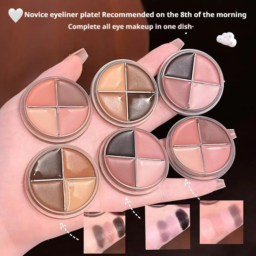 Crema delineadora de ojos mate de terciopelo, 4 colores, Natural, duradero, brillo, resistente al agua, Gel delineador de ojos a prueba de sudor