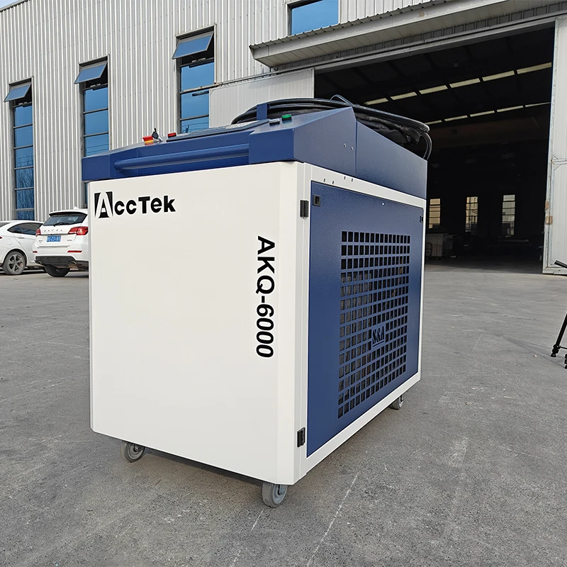 

Lazer Handheld Fiber Laser Cleaning Machine 6000W Laser Weld Seam Cleaning Machine with S&A Water Chiller Portable Machine