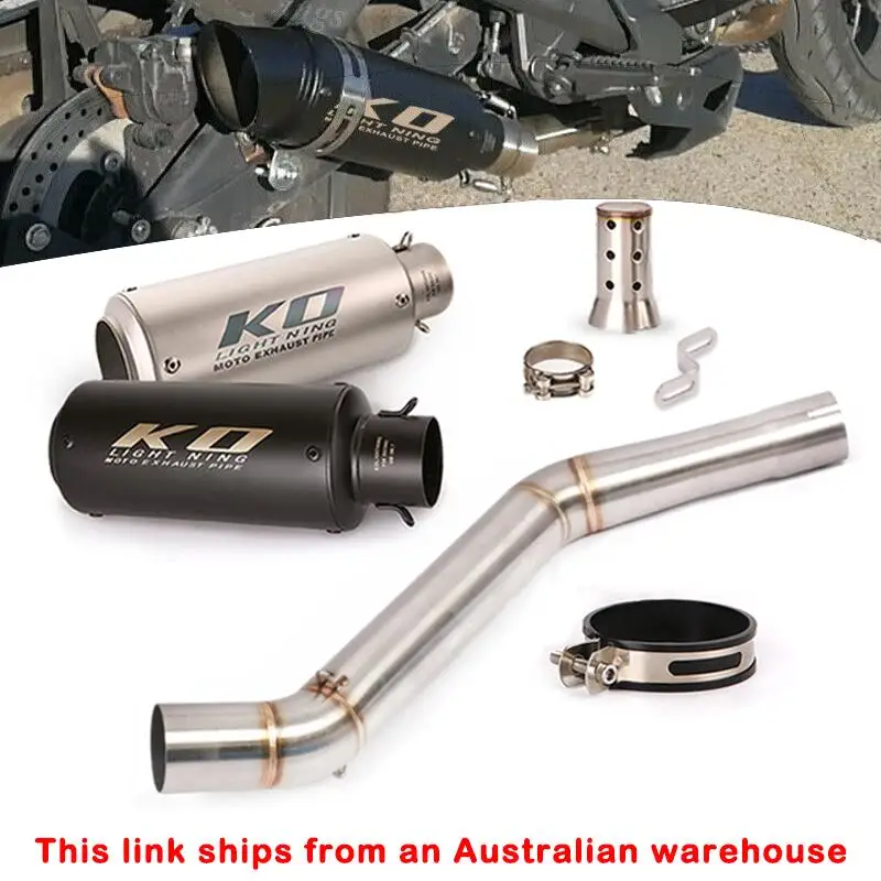 51mm Exhaust Pipe For CFMOTO 400NK 650NK Motorcycle Escape Muffler Tube Slip On Middle Link Pipe Stainless Steel With DB Killer