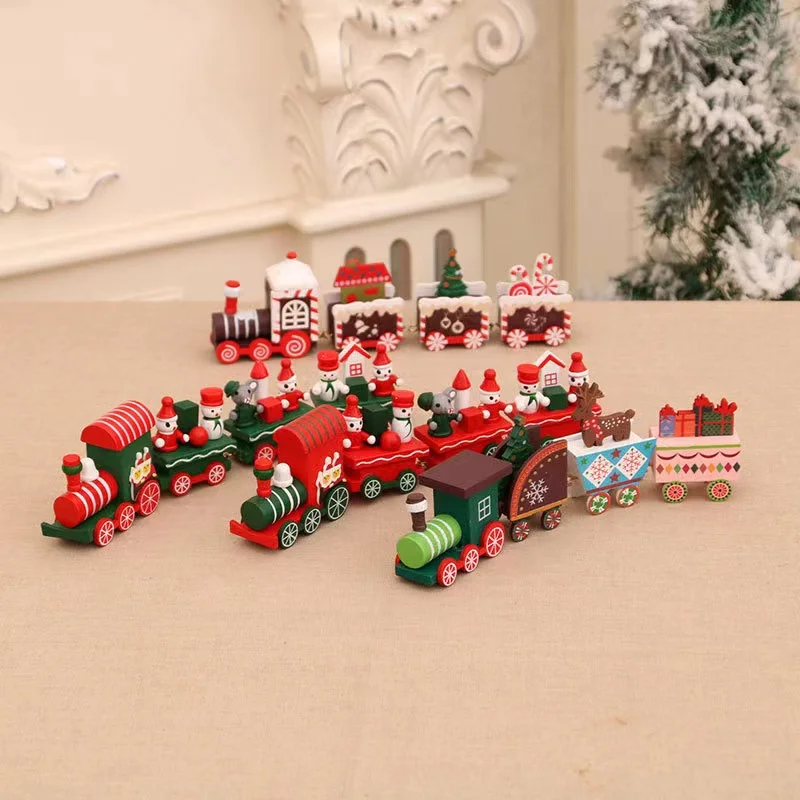 Christmas decorationsChristmas wooden trainChildren's kindergarten holidayChristmas giftsChristmas ornamentsGifts