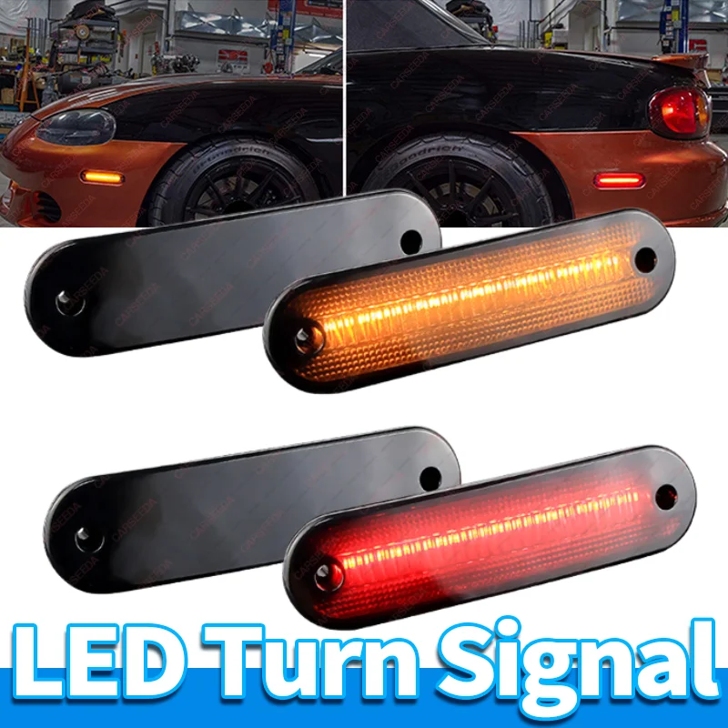 

4PCS LED Dynamic Sequential Side Marker Lights FOR Mazda Miata MX-5 Convertible 1990-2005 NA01515FXA LED Turn signal lights Lamp