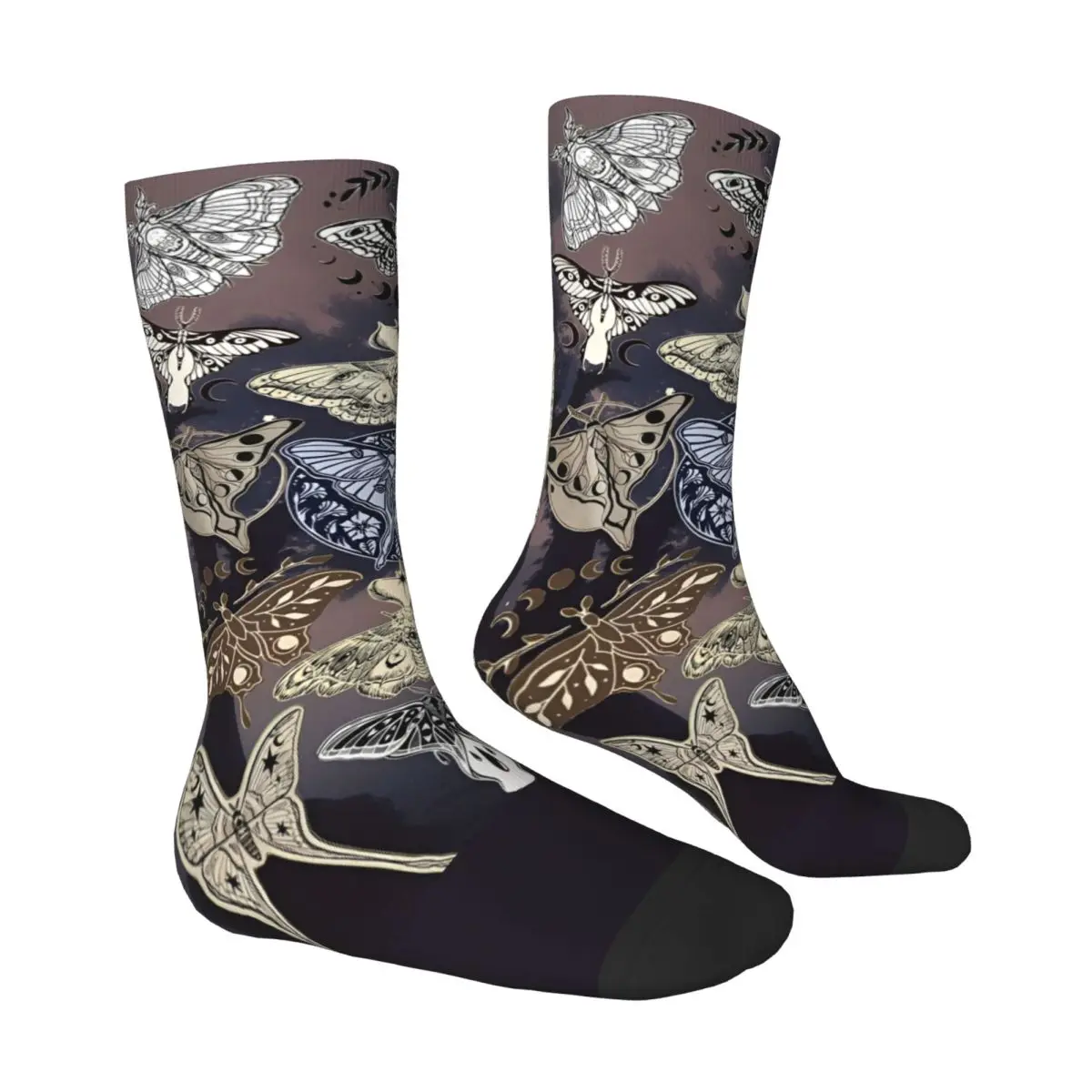 خمر النمط التقليدي فراشة الوشم جوارب الجرافيك الجوارب الخريف المضادة للانزلاق الجوارب الكبار الرجال تسلق جوارب ناعمة متوسطة