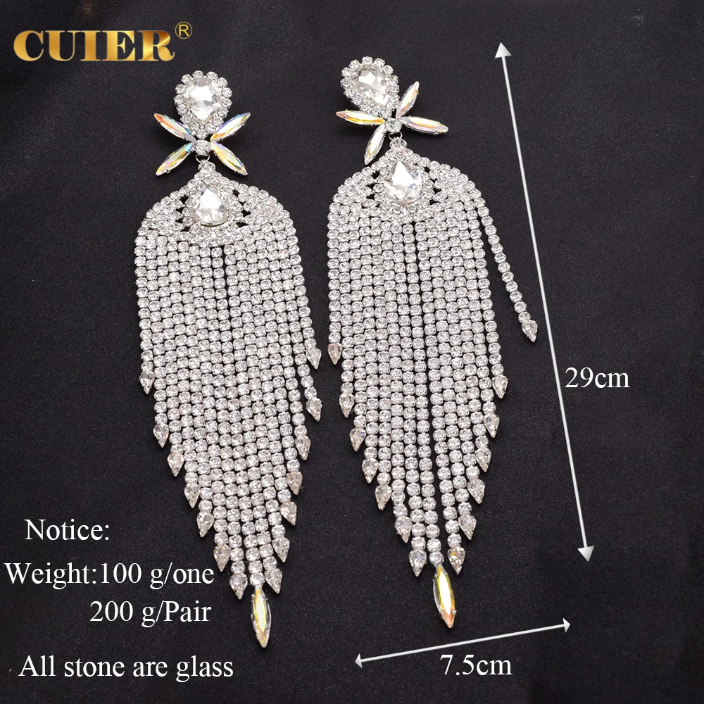 CUIER Huge Size Completely upright Rhinestone Headpiece for Man Women Hair Jewelry Drag Queen TV Show