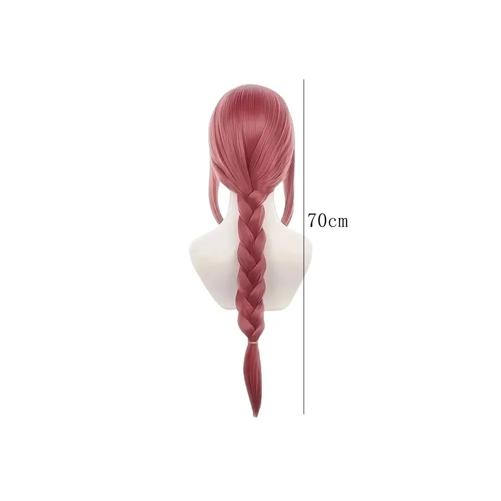 Anime Makima Cosplay Wigs Red Long Braided Ponytail Heat Resistant Synthetic Hair Party Carnival Props