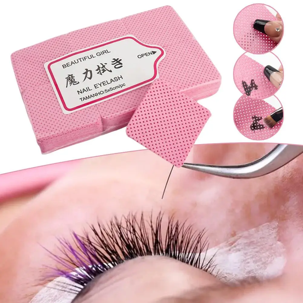 300 pezzi intasamento colla detergente tamponi estensione ciglia salviette carta cotone ciglia pulire la bocca della bottiglia di colla previene la colla rimuovere