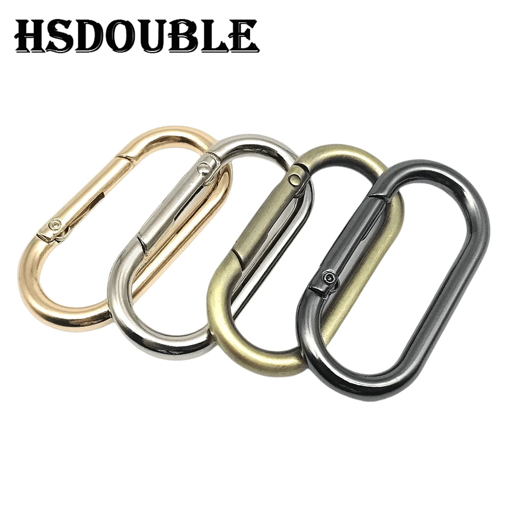 5X Oval Spring O Ring Openable Leather Bag Handbag Strap Buckle Connect Keyring Pendant Key Dog Chain Snap Clasp Clip Carabiner