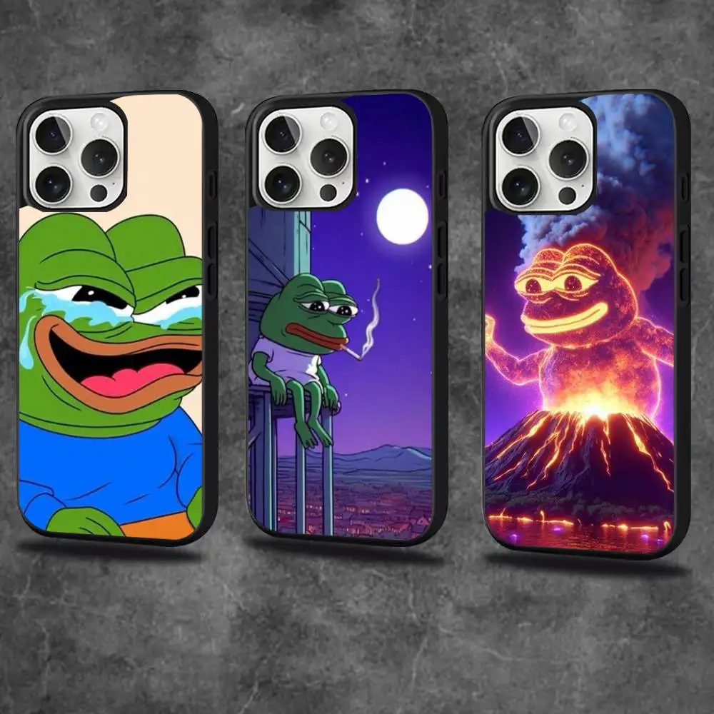 

Чехол для телефона Funny P-Pepe Frog Sad для iPhone 17,16,15,14,13,12,11, Pro, Max, Plus, Mini, SE4, E с магнитной беспроводной зарядкой Magsafe