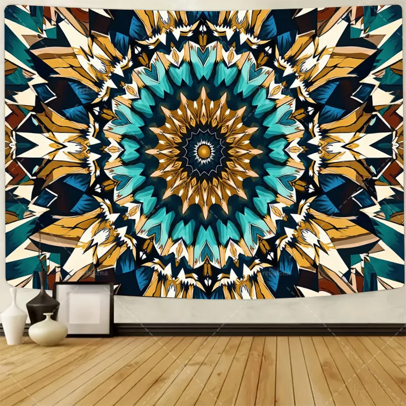 

1 шт. настенный гобелен в стиле бохо Мандала - яркий геометрический настенный гобелен для богемного декора