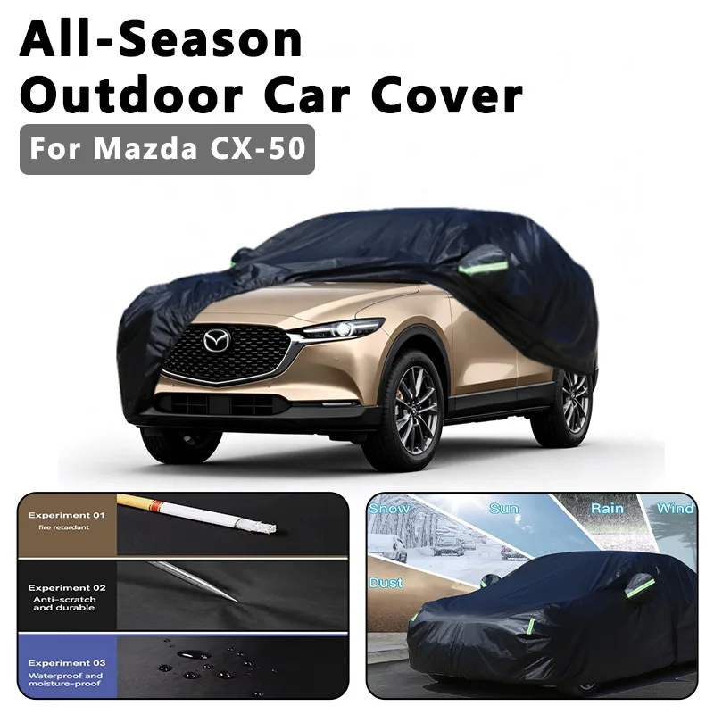 

Автомобильный чехол для Mazda CX-50 — полная защита на открытом воздухе, водонепроницаемый, пылезащитный, термостойкий, всесезонные внешние аксессуары