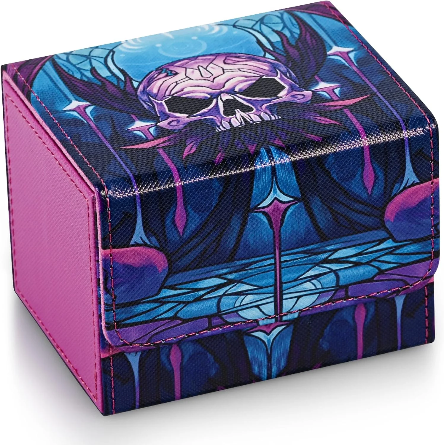 

Deck Box for TCG Cards, Trading Card Storage Box Holds 120+ Sleeved Cards PU Leather Card Box Suits CCG Magic Cards