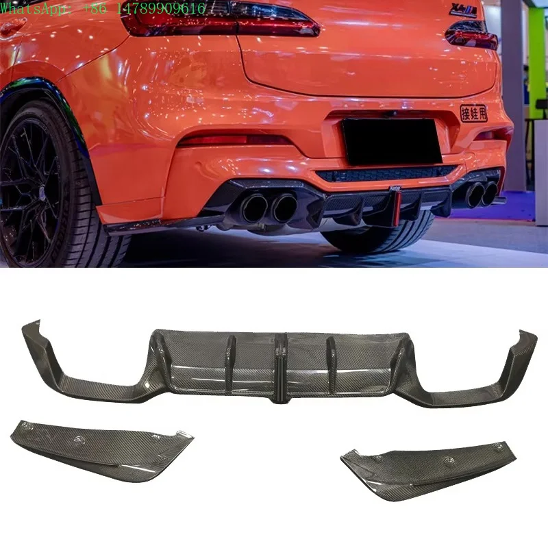 Full Custom Build With Old-to-new Body Kit ConversionK Style X4M F98 Carbon Fiber Rear Diffuser With Lamp For X4M 2019-2021