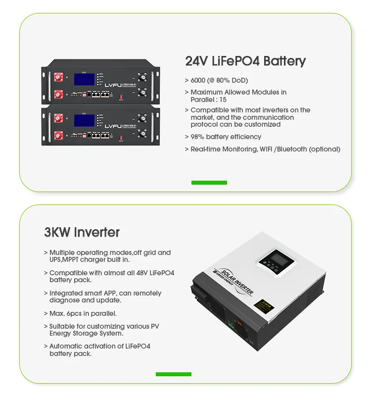 LVFU batería de litio lifepo4 de 5kWh, 24v, 100Ah, 200Ah, 3kW, inversor solar, batería pv para sistema de almacenamiento de energía solar