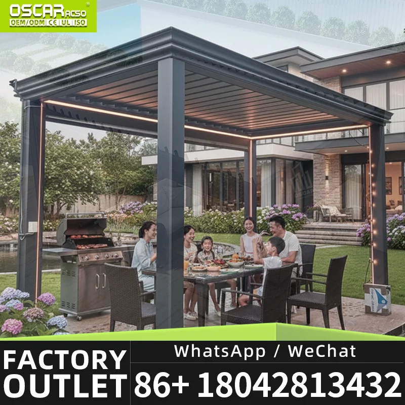 Telescopic Vinyl Shade Awning Alloy Patio Cover Weatherproof Backyard Gazebo Innovative Modular Shelter Cabana Bistro Cafe Pools