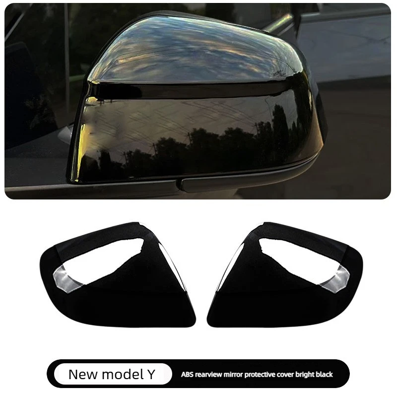For Tesla Model Y Juniper/YL 2025-2027 Carbon Fiber Look Rearview Mirror Cover Scratch-Resistant Protective Accessory view 3