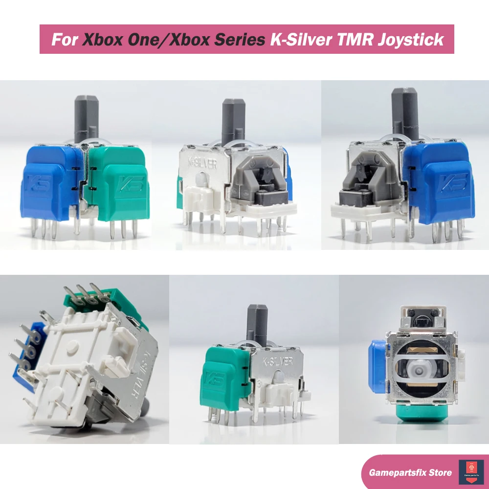 2PCS K-Silver JS13 Pro TMR Joystick for Switch Pro PS5 PS4 Xbox Series Xbox Elite 2 Replacement 3D Analog ThumbStick Anti-Drift