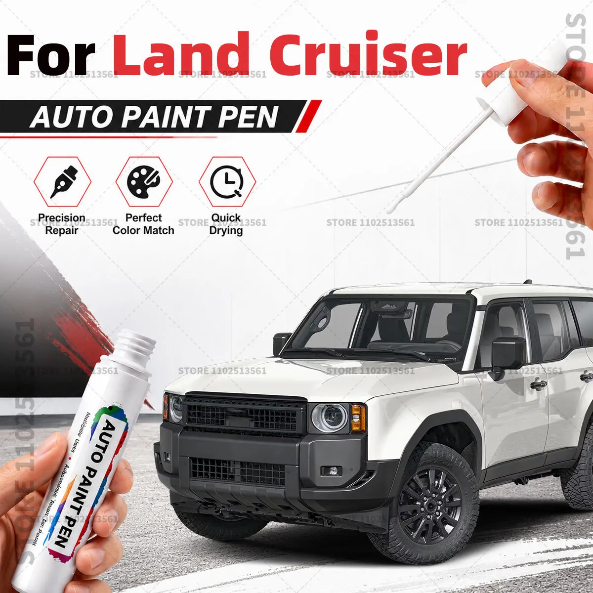 Car Scratch Remover Paint Pen Touch Up Marker for Auto Body Repair Door Bumper Fender Accessories For Toyota Land Cruiser White