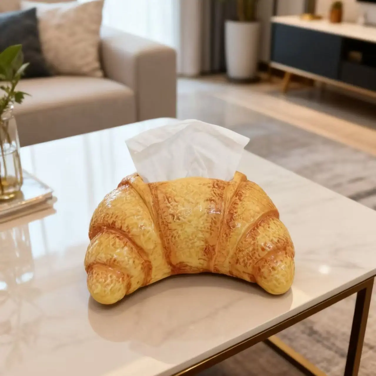 

Ceramic Horn Paper Box, Home Living Room Desktop Decoration, Napkins, Tissue Boxes