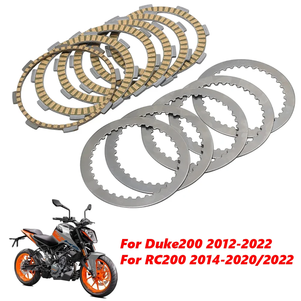 

Motorcycle Clutch Friction Plates Kit With Steel Plates Clutch Frictions For KTM Duke200 Duke 200 2012-2022 RC200 2014-2020 2022