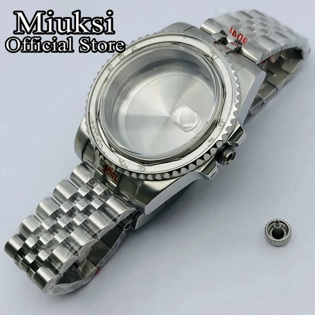 Miuksi 40mm sterile watch case sapphire glass fit ETA2824 2836 NH35 NH36 NH34 Mingzhu DG2813 3804 Miyota8215 PT5000 movement