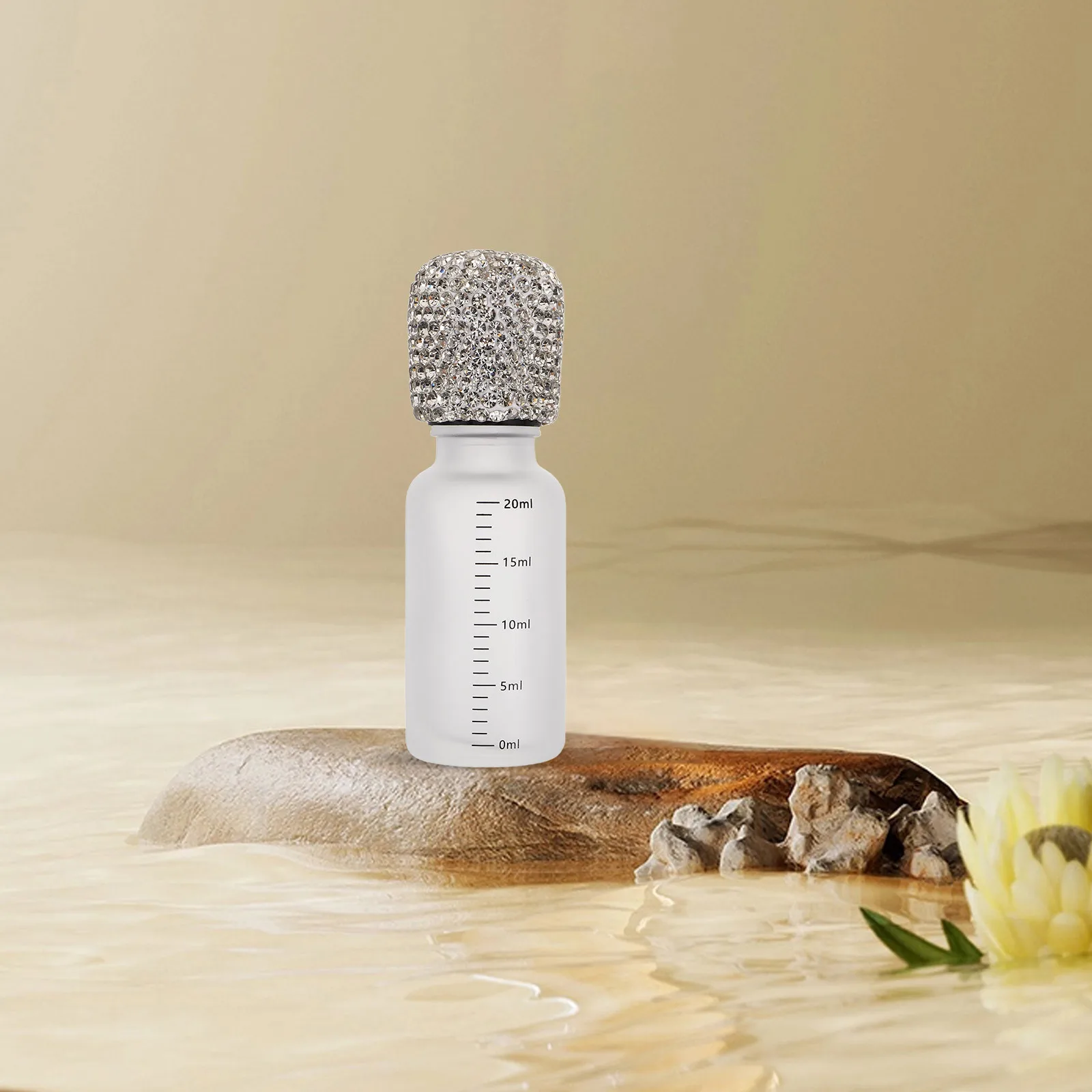 زجاجة زجاجية قابلة لإعادة الملء من حجر الراين سعة 20 مل، قوارير عطر شفافة للسفر، حاوية دوارة للزيت العطري المحمولة #2