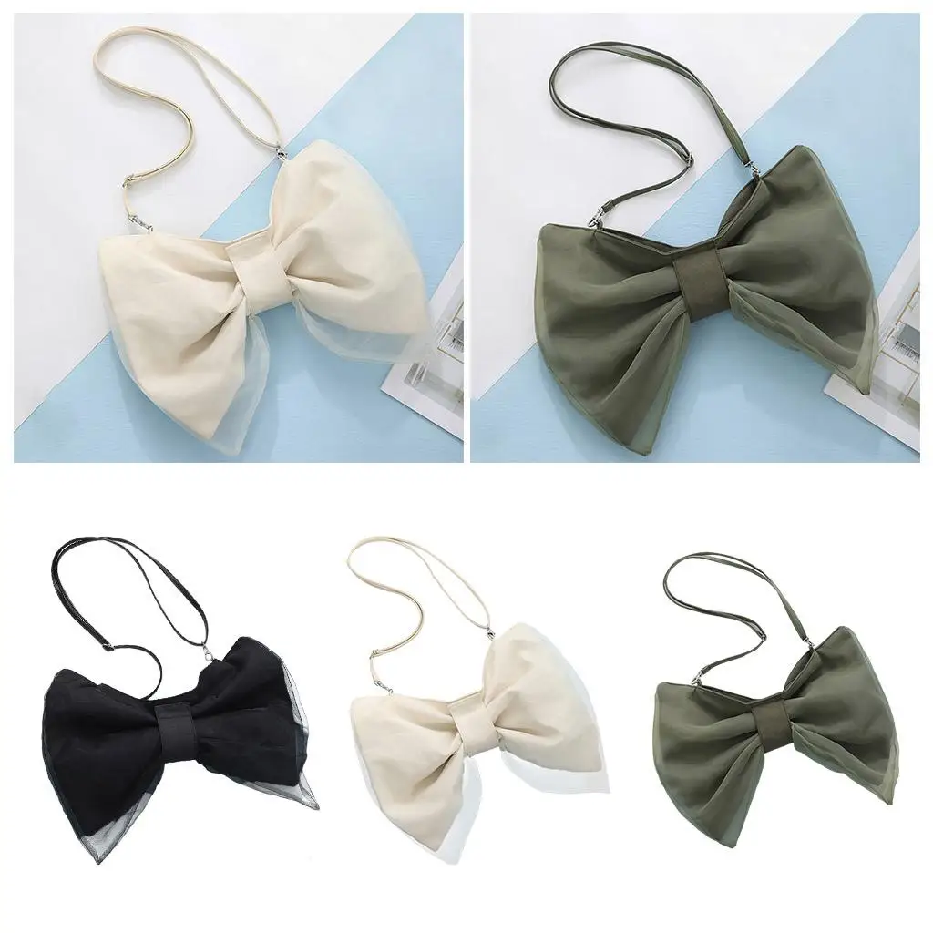 Adorable Canvas Bag, Bowknot-Shaped Crossbody Bag Multicolored Fashion Satchel with Magnetic Closure 49×43cm