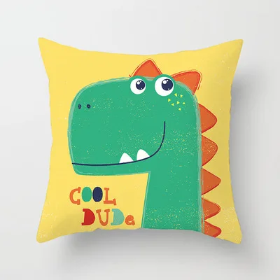 Funny Dinosaur Pillowcase Cute Dino Pillow Case Home Decor for Bedroom Living Room Bed Sofa KIDS Room Throw Pillow Cover 45x45cm