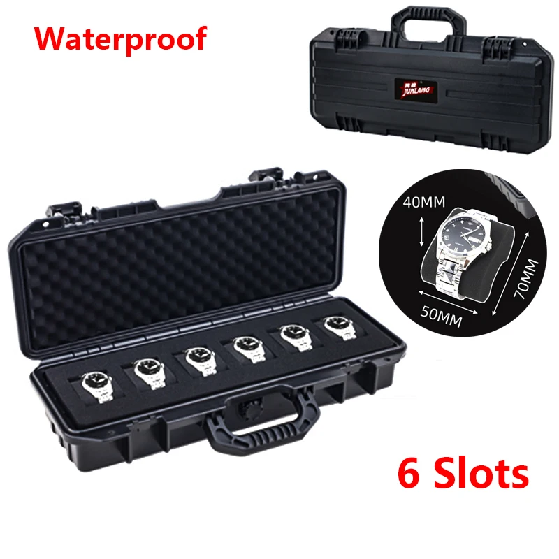 6Slots Waterproof Watch Storage Box Watch Case Display Organizer Anti-drop Shockproof Watch Bag Jewelry Watch Holder Storage Box