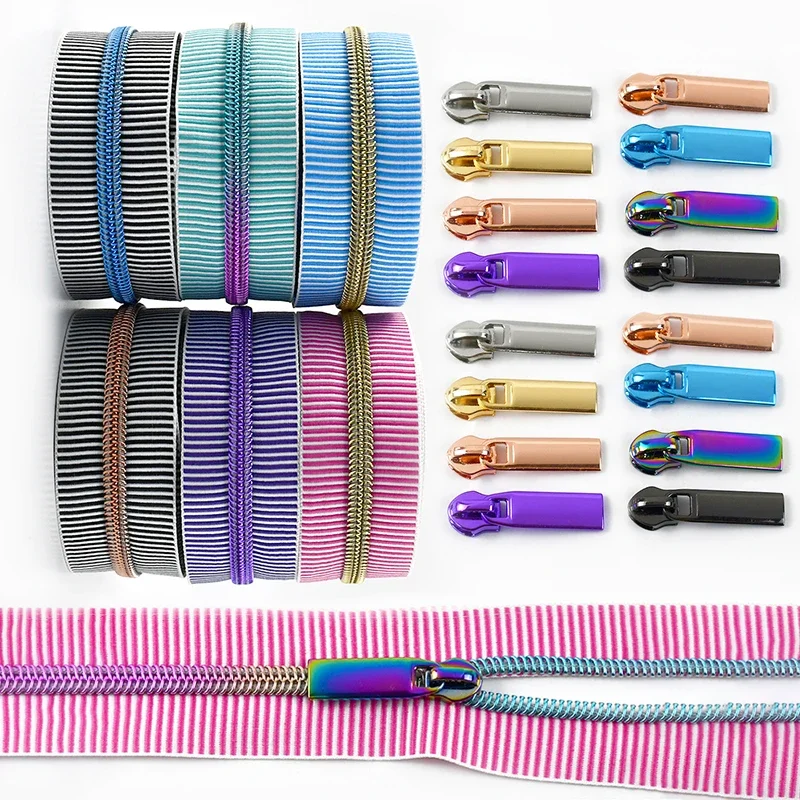 2-10Meter Meetee 5# Nylon Zippers for Sewing Handbag Clothes Closure Zipper Slider Puller Pocket Zips Repair Kit DIY Accessories