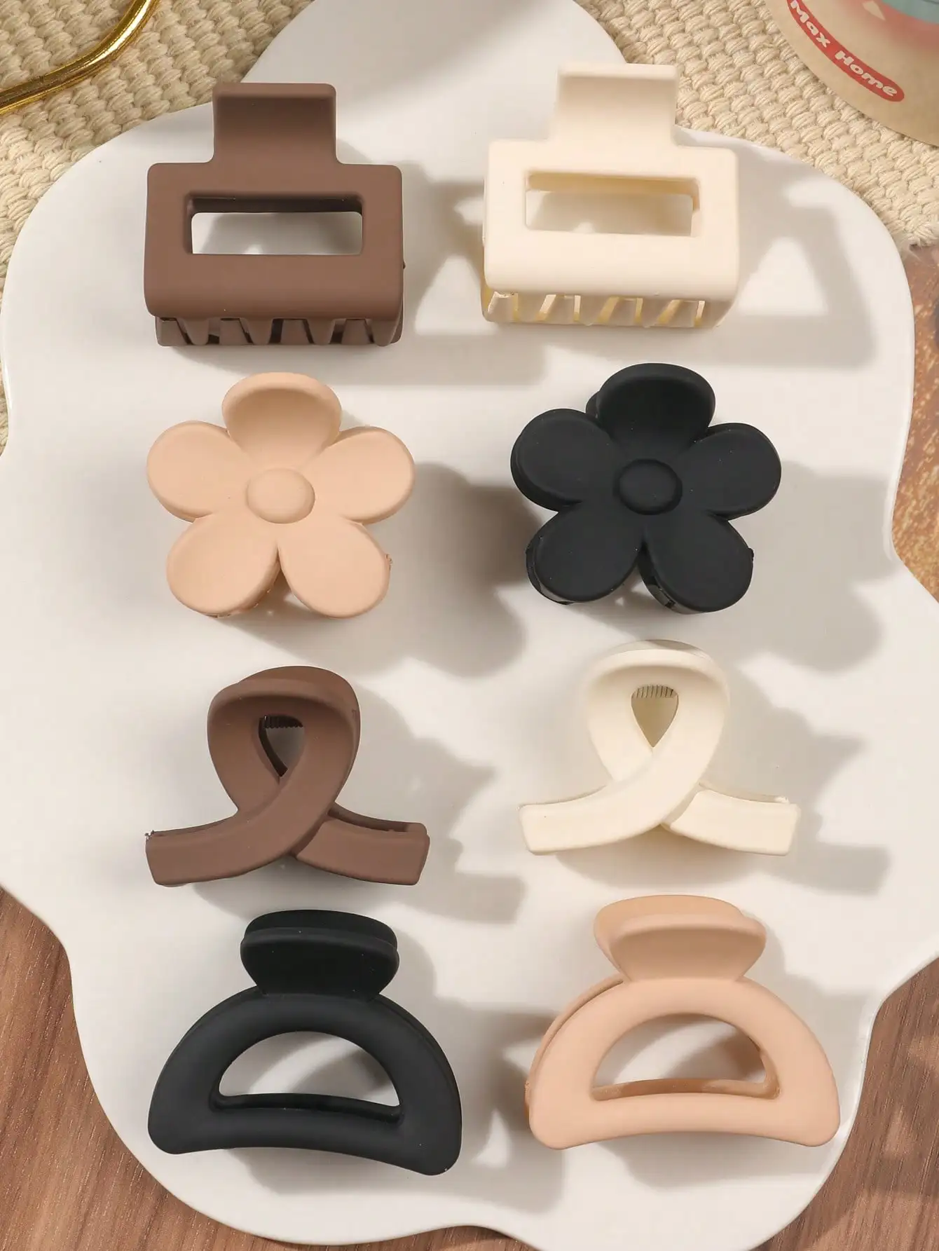 8 Stück matte kleine Blumen-Haarspangen, 6,5 cm, quadratische Haarklammern für Frauen und Mädchen, dünnes Haar, einfache 3,8 cm rechteckige Haar-Accessoires – Detail 5