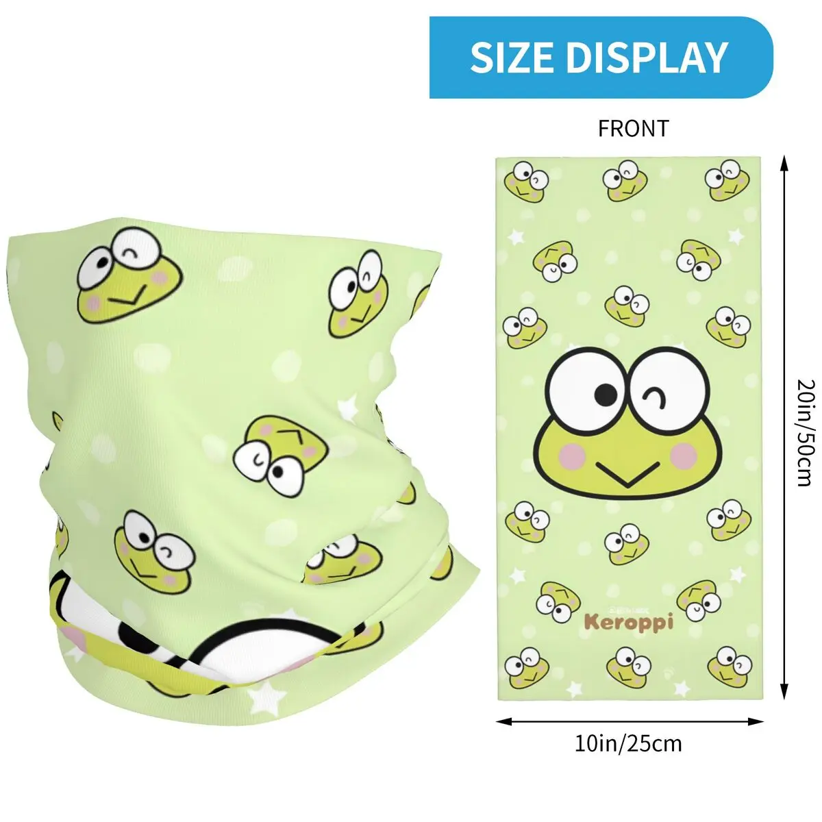 Keroppi Portrait Bandana Fun Bicycle Mask Hiking Camping Anti-UV Balaclava Graphic Seamless Soft Tactical Mask