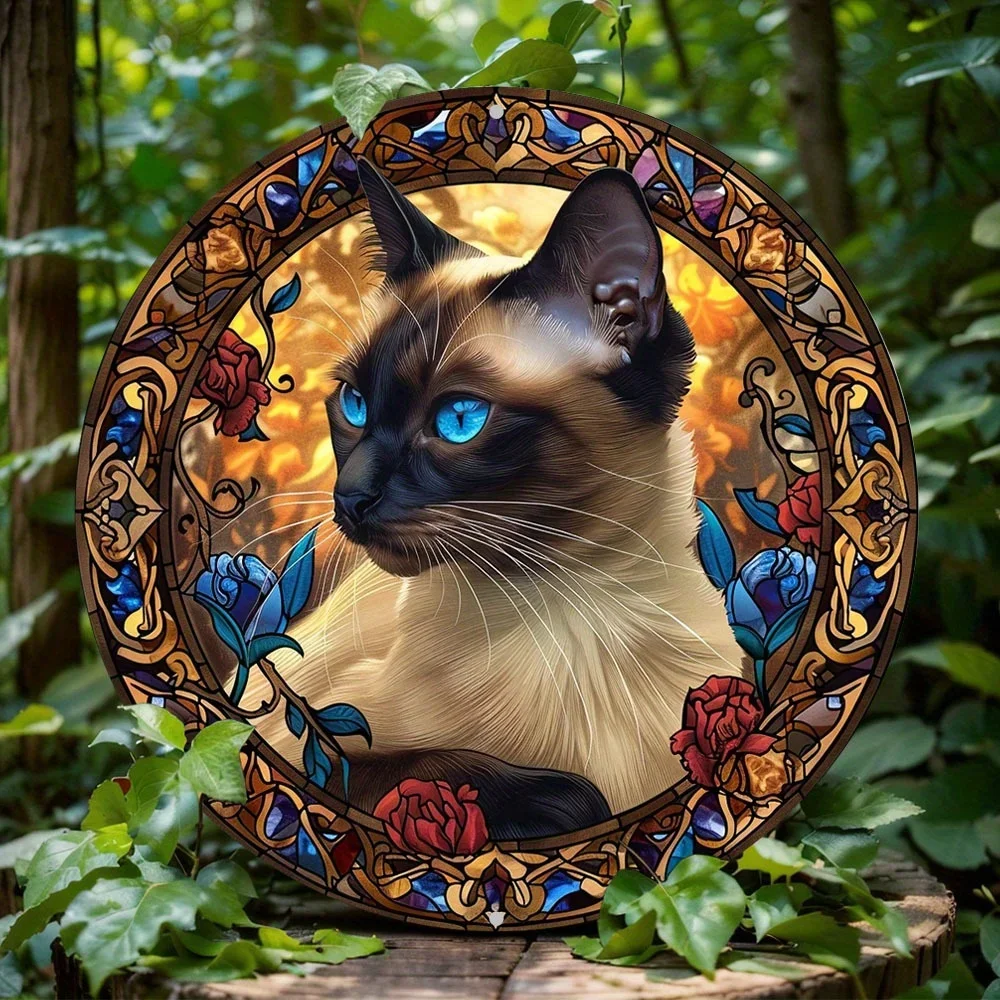 

Siamese Cat Metal Wall Art Decor, Aluminum Flat Sign, Art Deco Style, Home, Office, Door, Perfect Gift for Cat Lovers